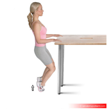 Showing Calf Raises with Knee Bent Two Legs exercise