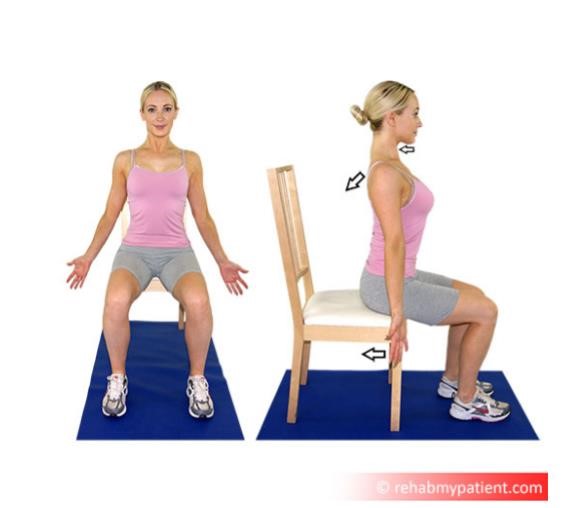 Showing Brueggers Posture Sitting exercise