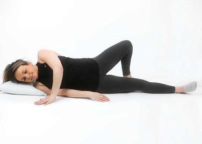 Pelvic pain exercise on side
