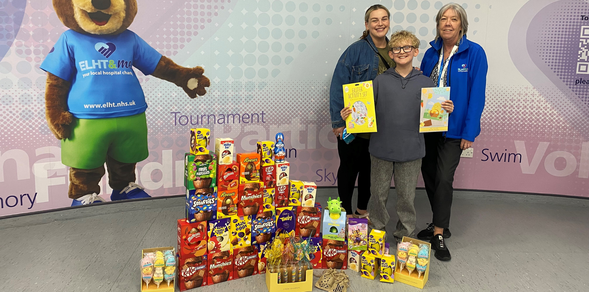 Young boy spreads some Easter cheer for patients in hospital