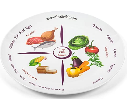 The Diet Kit® Perfect Portion Control Divided Diet Plate, melamine, diameter 26.5cm/10.4 inches, Amazon £8.99