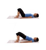 Showing supine hip extension exercise