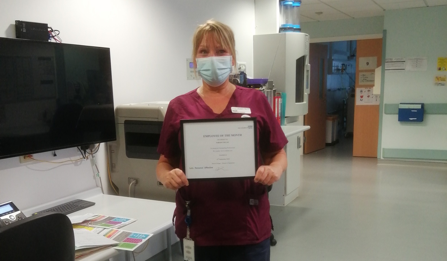 Employee of the Month for August - Sarah Collas