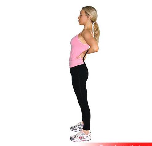 Showing standing extension exercise