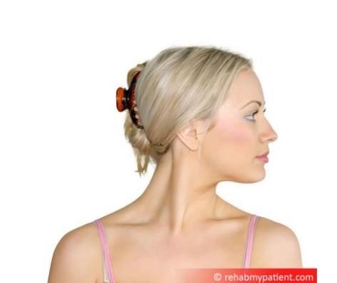 Showing neck rotation exercise