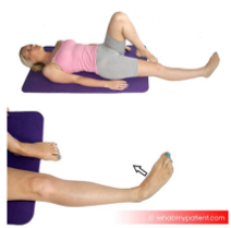 Showing ankle inversion exercises