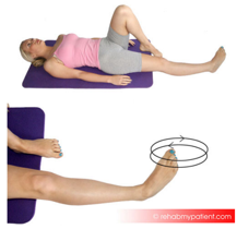 Showing ankle circle exercises